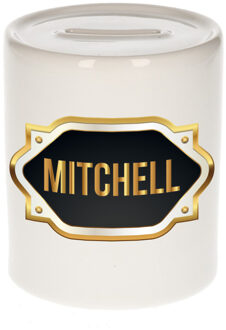 Bellatio Decorations Naam cadeau spaarpot Mitchell met gouden embleem