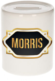 Bellatio Decorations Naam cadeau spaarpot Morris met gouden embleem
