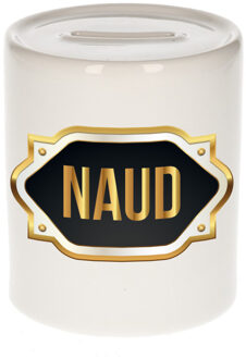 Bellatio Decorations Naam cadeau spaarpot Naud met gouden embleem