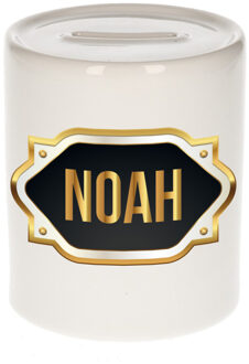 Bellatio Decorations Naam cadeau spaarpot Noah met gouden embleem