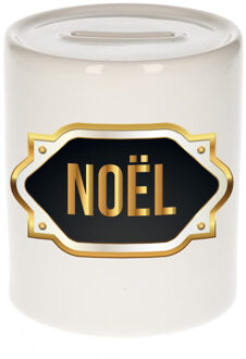 Bellatio Decorations Naam cadeau spaarpot Noel met gouden embleem