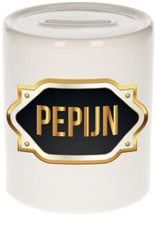 Bellatio Decorations Naam cadeau spaarpot Pepijn met gouden embleem