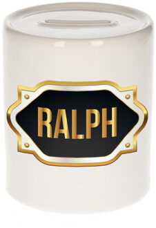Bellatio Decorations Naam cadeau spaarpot Ralph met gouden embleem