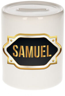 Bellatio Decorations Naam cadeau spaarpot Samuel met gouden embleem