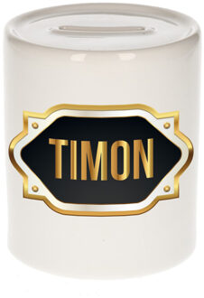 Bellatio Decorations Naam cadeau spaarpot Timon met gouden embleem