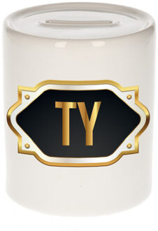 Bellatio Decorations Naam cadeau spaarpot Ty met gouden embleem