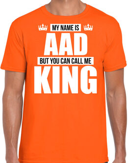 Bellatio Decorations Naam cadeau t-shirt my name is Aad - but you can call me King oranje voor heren XL