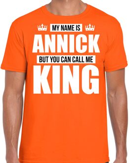 Bellatio Decorations Naam cadeau t-shirt my name is Annick - but you can call me King oranje voor heren 2XL
