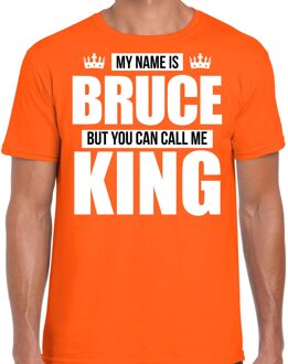 Bellatio Decorations Naam cadeau t-shirt - my name is Bruce - but you can call me King - oranje - heren - koningsdag 2XL