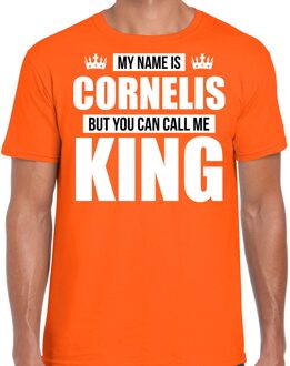 Bellatio Decorations Naam cadeau t-shirt my name is Cornelis - but you can call me King oranje voor heren 2XL
