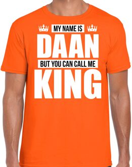 Bellatio Decorations Naam cadeau t-shirt my name is Daan - but you can call me King oranje voor heren
