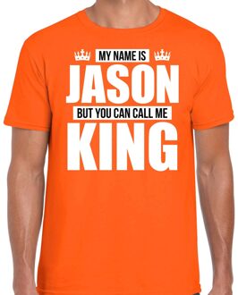 Bellatio Decorations Naam cadeau t-shirt - my name is Jacco - but you can call me King - oranje - heren - koningsdag M