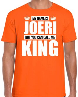 Bellatio Decorations Naam cadeau t-shirt my name is Joeri - but you can call me King oranje voor heren XL