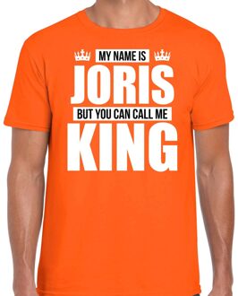 Bellatio Decorations Naam cadeau t-shirt my name is Joris - but you can call me King oranje voor heren XL