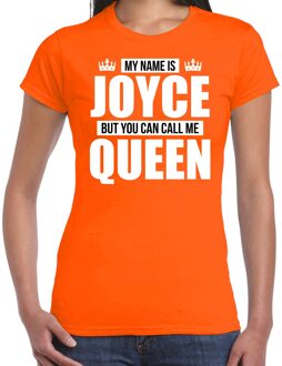 Bellatio Decorations Naam cadeau t-shirt - my name is Joyce - but you can call me Queen - oranje - dames - koningsdag XS