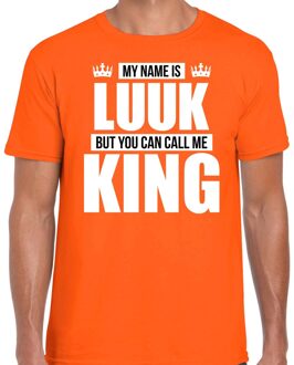 Bellatio Decorations Naam cadeau t-shirt my name is Luuk - but you can call me King oranje voor heren S