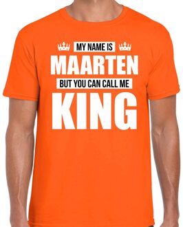 Bellatio Decorations Naam cadeau t-shirt my name is Maarten - but you can call me King oranje voor heren