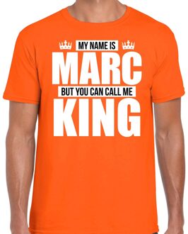 Bellatio Decorations Naam cadeau t-shirt my name is Marc - but you can call me King oranje voor heren XL