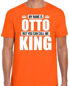 Bellatio Decorations Naam cadeau t-shirt my name is Otto - but you can call me King oranje voor heren 2XL