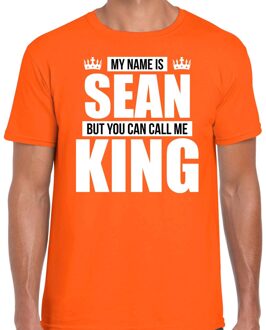 Bellatio Decorations Naam cadeau t-shirt my name is Sean - but you can call me King oranje voor heren 2XL