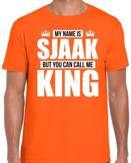 Bellatio Decorations Naam cadeau t-shirt my name is Sjaak - but you can call me King oranje voor heren L