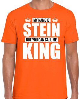 Bellatio Decorations Naam cadeau t-shirt - my name is Stein - but you can call me King - oranje - heren - koningsdag S