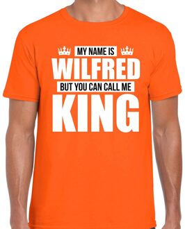 Bellatio Decorations Naam cadeau t-shirt my name is Wilfred - but you can call me King oranje voor heren M