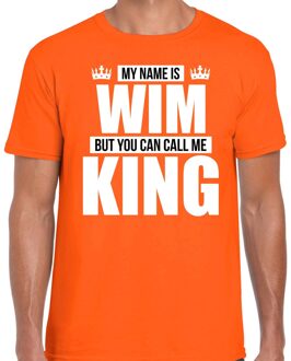 Bellatio Decorations Naam cadeau t-shirt my name is Wim - but you can call me King oranje voor heren S