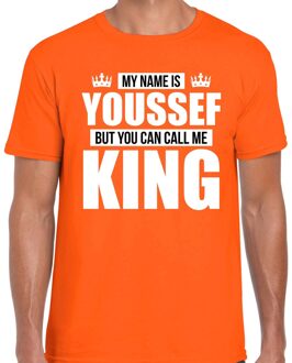 Bellatio Decorations Naam cadeau t-shirt my name is Youssef - but you can call me King oranje voor heren XL