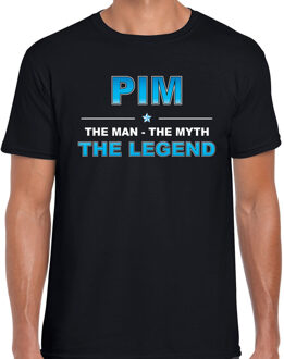 Bellatio Decorations Naam cadeau t-shirt Pim - the legend zwart voor heren