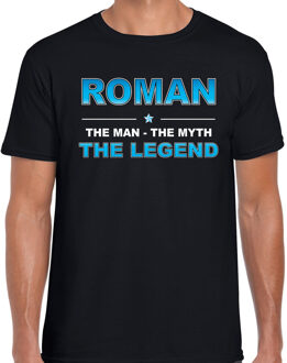 Bellatio Decorations Naam cadeau t-shirt Roman - the legend zwart voor heren