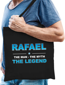 Bellatio Decorations Naam cadeau tas Rafael - the legend zwart voor heren