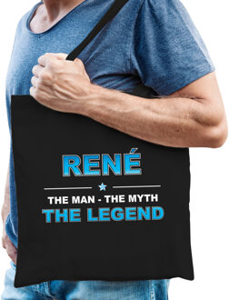 Bellatio Decorations Naam cadeau tas Rene - the legend zwart voor heren