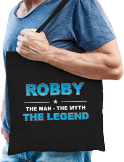 Bellatio Decorations Naam cadeau tas Robby - the legend zwart voor heren