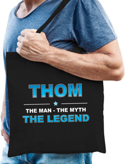 Bellatio Decorations Naam cadeau tas Thom - the legend zwart voor heren