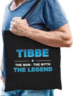 Bellatio Decorations Naam cadeau tas Tibbe - the legend zwart voor heren