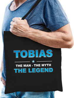 Bellatio Decorations Naam cadeau tas Tobias - the legend zwart voor heren