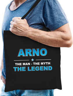 Bellatio Decorations Naam cadeau tasje Arno - the Legend - zwart - voor heren - katoen