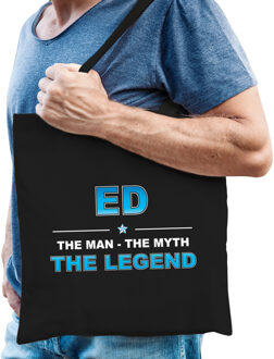 Bellatio Decorations Naam cadeau tasje Ed - the Legend - zwart - voor heren - katoen