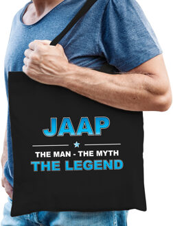 Bellatio Decorations Naam cadeau tasje Jaap - the Legend - zwart - voor heren - katoen