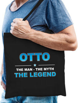 Bellatio Decorations Naam cadeau tasje Otto - the Legend - zwart - voor heren - katoen