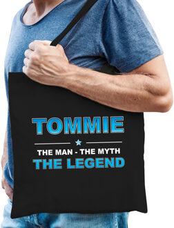 Bellatio Decorations Naam cadeau tasje Tommie - the Legend - zwart - voor heren - katoen