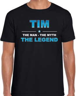 Bellatio Decorations Naam cadeau Tim - The man, The myth the legend t-shirt  zwart voor heren - Cadeau shirt voor o.a verjaardag/ vaderdag/ pensioen/ geslaagd/ bedankt 2XL