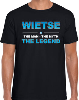 Bellatio Decorations Naam cadeau Wietse - The man, The myth the legend t-shirt  zwart voor heren - Cadeau shirt voor o.a verjaardag/ vaderdag/ pensioen/ geslaagd/ bedankt 2XL