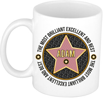 Bellatio Decorations Naam mok Adam - wit - Most Brilliant - keramiek - 300 ml - cadeau collega beker
