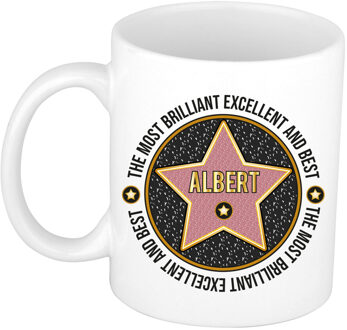 Bellatio Decorations Naam mok Albert - wit - Most Brilliant - keramiek - 300 ml - cadeau collega beker