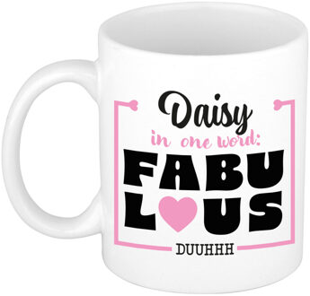 Bellatio Decorations Naam mok Daisy - wit - Fabulous - keramiek - 300 ml - cadeau collega beker