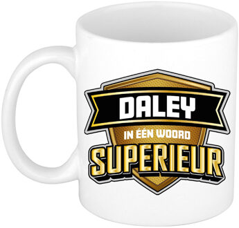 Bellatio Decorations Naam mok Daley - wit - Superieur - keramiek - 300 ml - cadeau collega beker