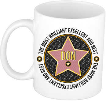 Bellatio Decorations Naam mok Don - wit - Most Brilliant - keramiek - 300 ml - cadeau collega beker Zwart