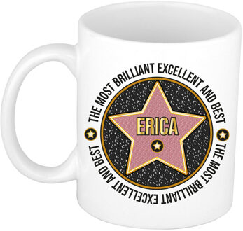 Bellatio Decorations Naam mok Erica - wit - Most Brilliant - keramiek - 300 ml - cadeau collega beker